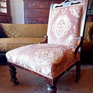 Edwardian Velvet Boho Maximalist Boudoir Chair