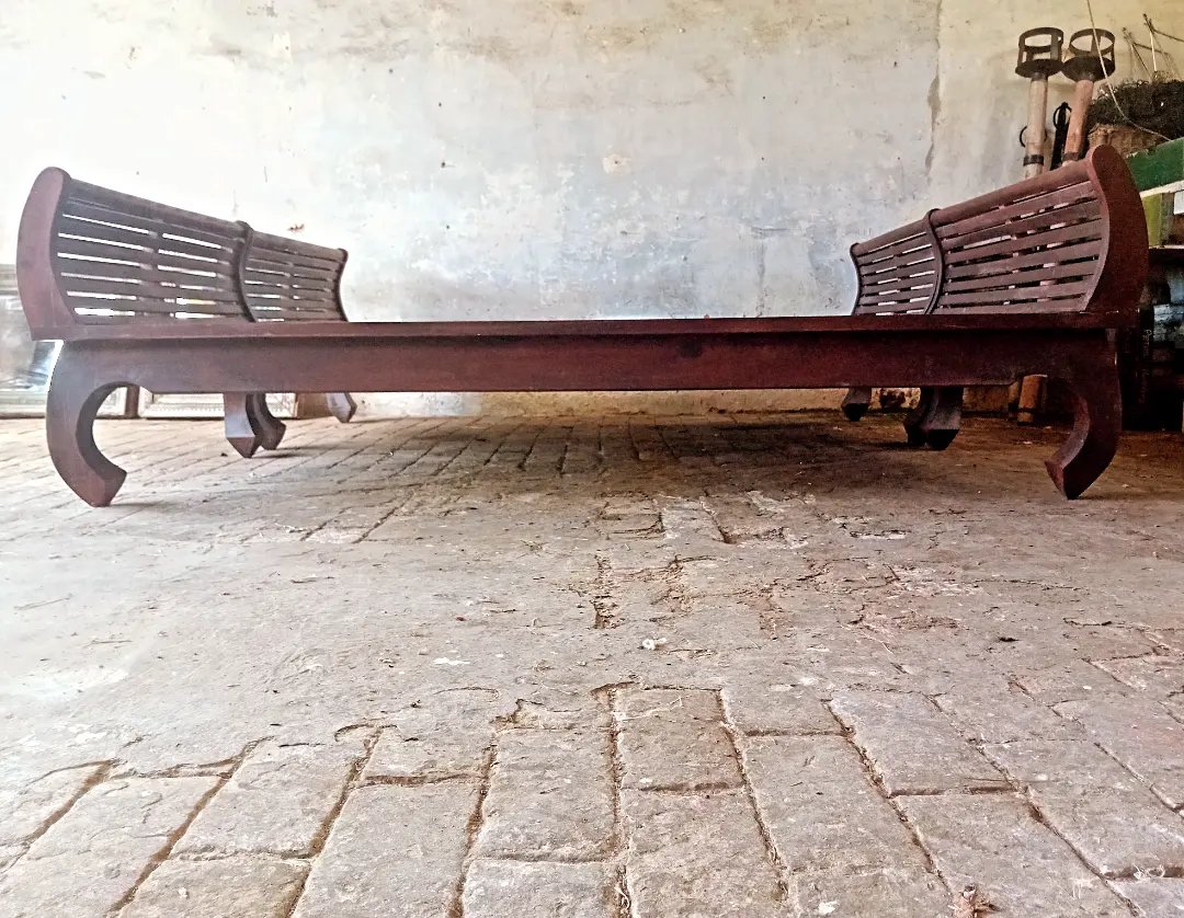 Regal Pair of Indian Hardwood Daybeds/Beds Ideal Retreat/Spa/Pool - Image 15