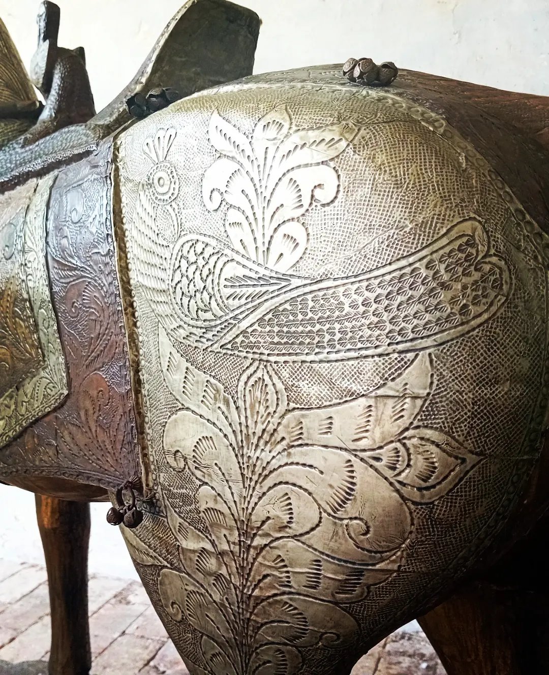 Full Size Antique Rajestahn Wedding/Temple Horses incredible Metalwork - Image 4