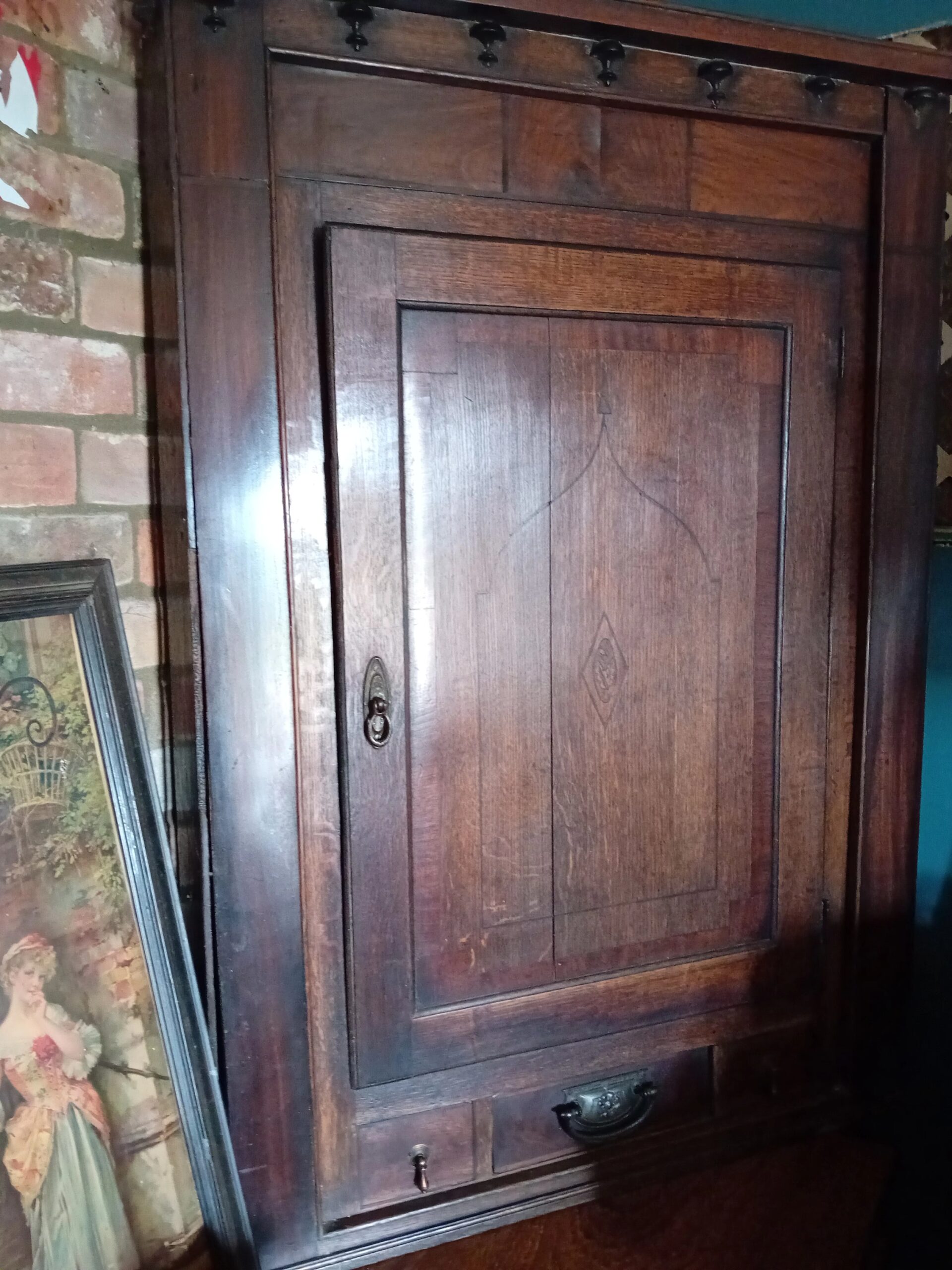 Generous Georgian Inlaid Corner Cupboard - Image 2